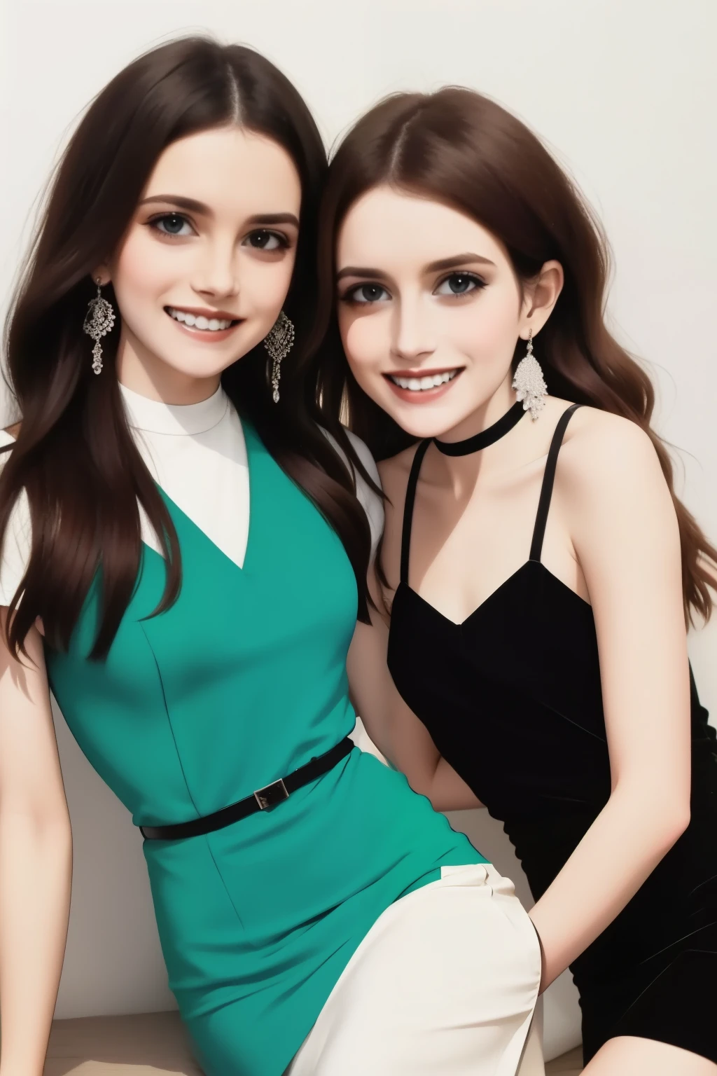 A mother and daughter on a magazine cover, vibrant colors, high-resolution, realistic portrayal, fashion-forward, loving bond, trendy attire, captivating smiles, natural beauty, professional lighting, contemporary style, artistic composition