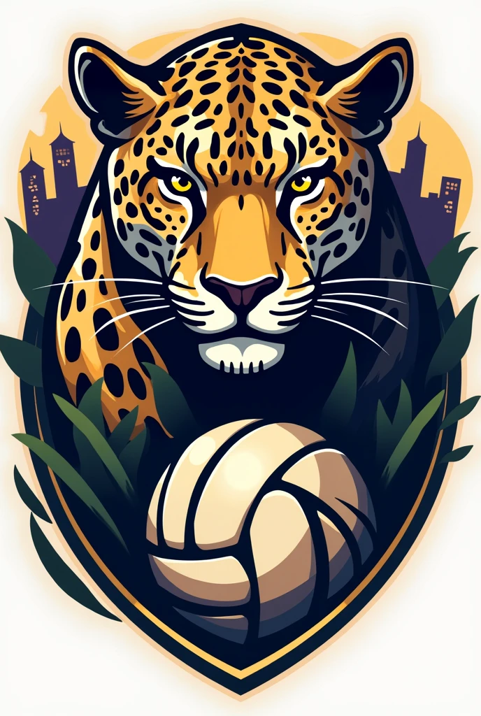 Leopard themed volleyball sports badge