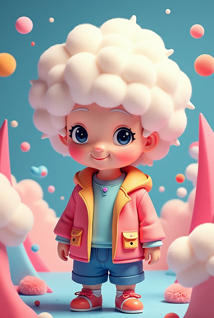 popmart blind box ip,a cute cloud hair boy