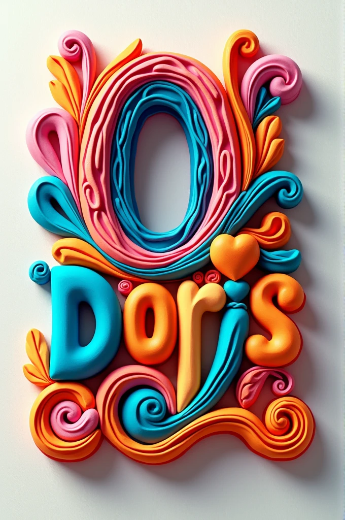 Make a colorful, 3D art letter image that just says the word: “Doris” in Spanish and not in italics 