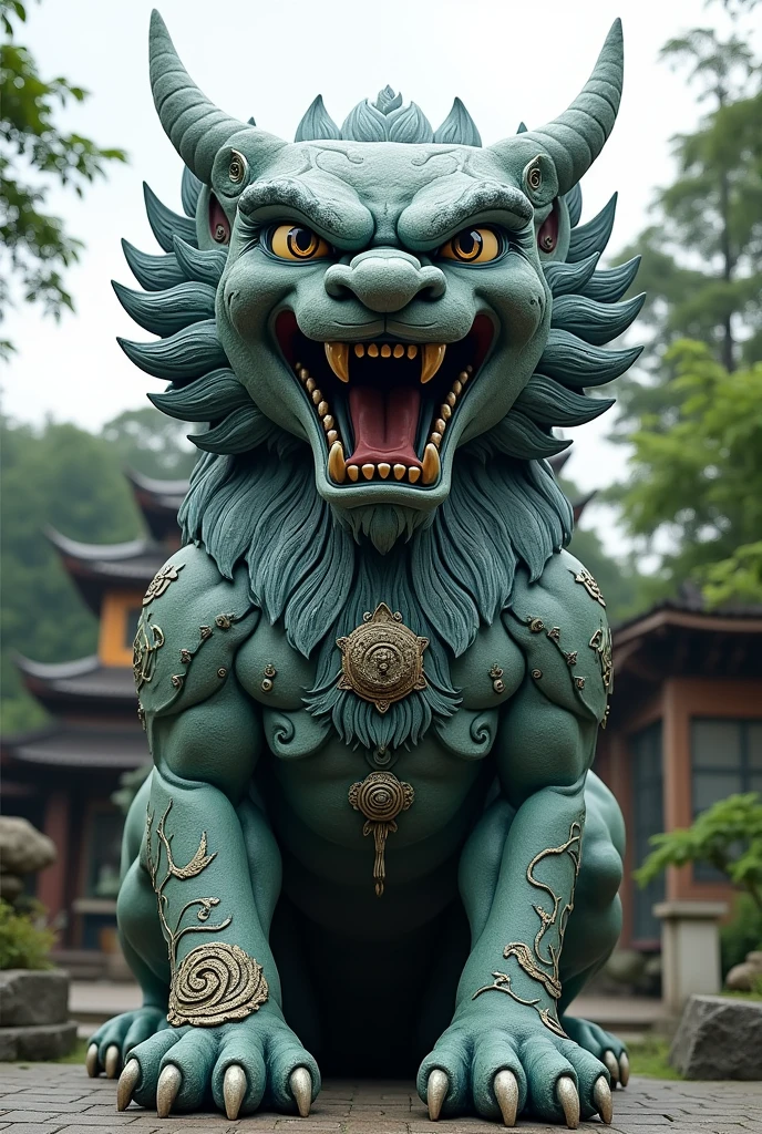 Angry A-Un statue front
