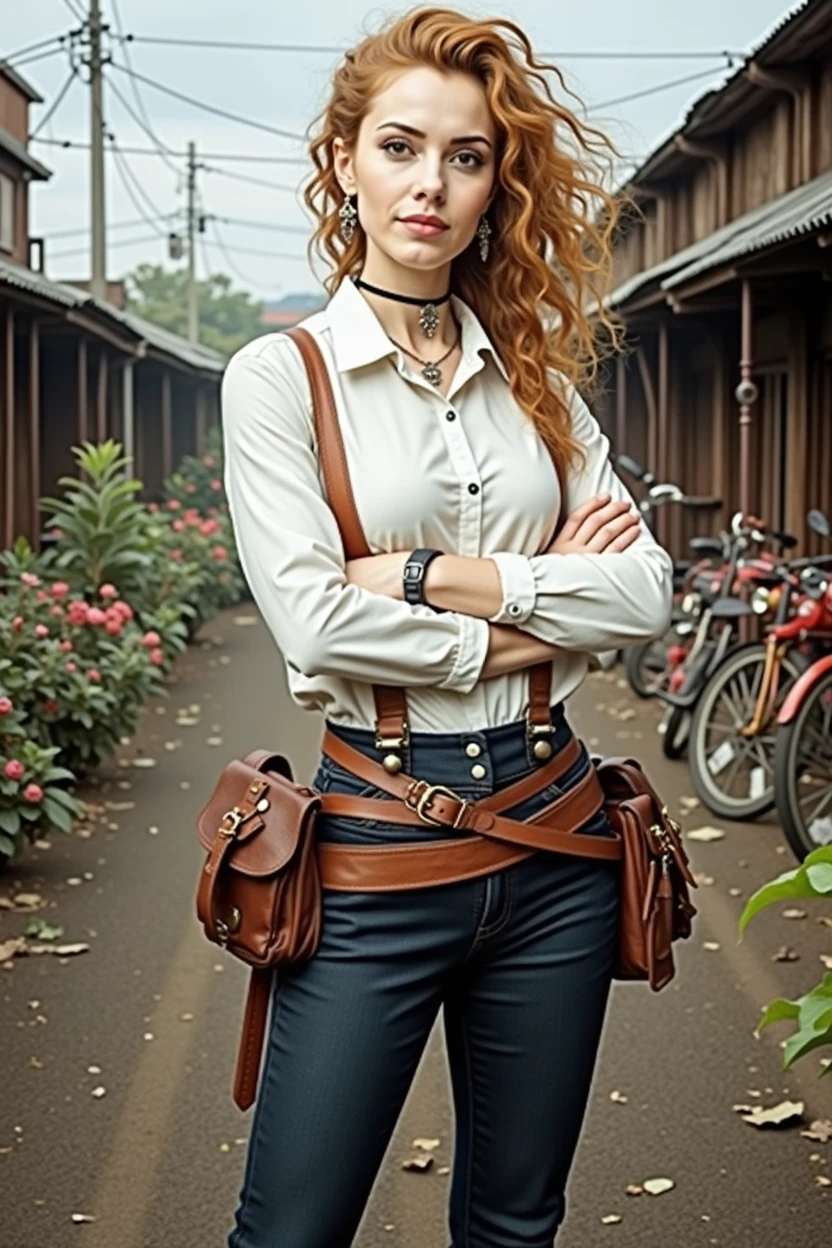 Indian young woman,steampunk