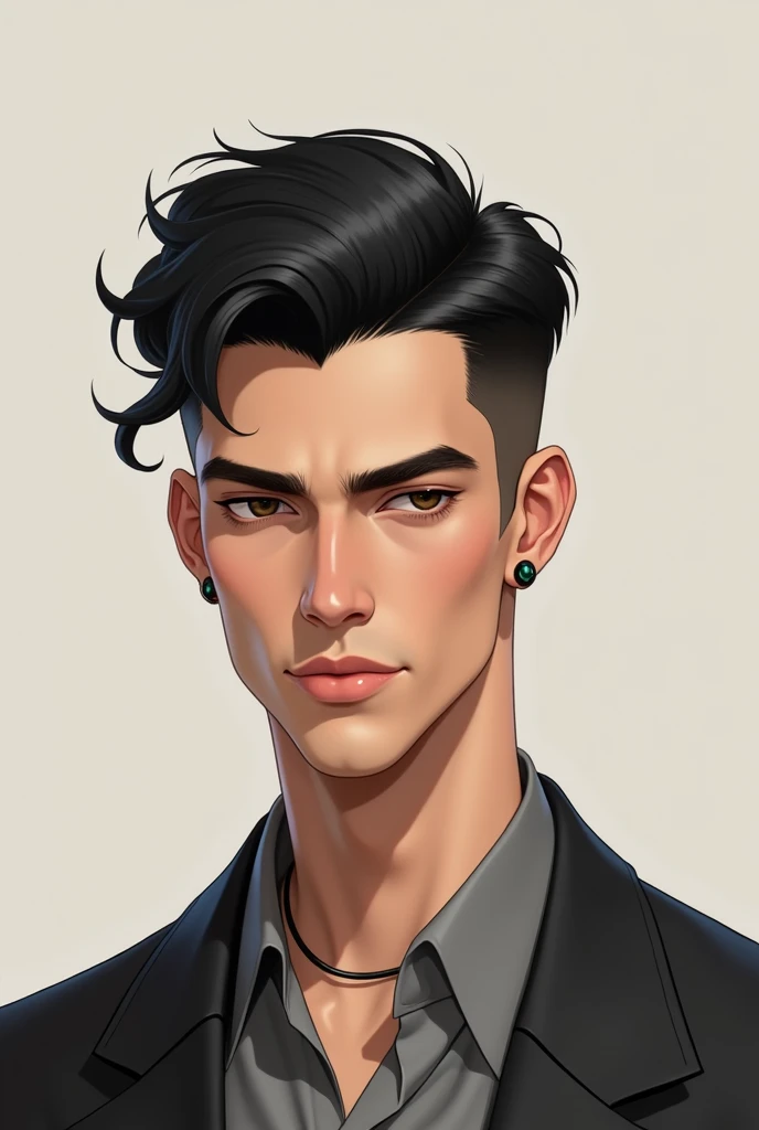 good looking male Black Hair Mushroom cut