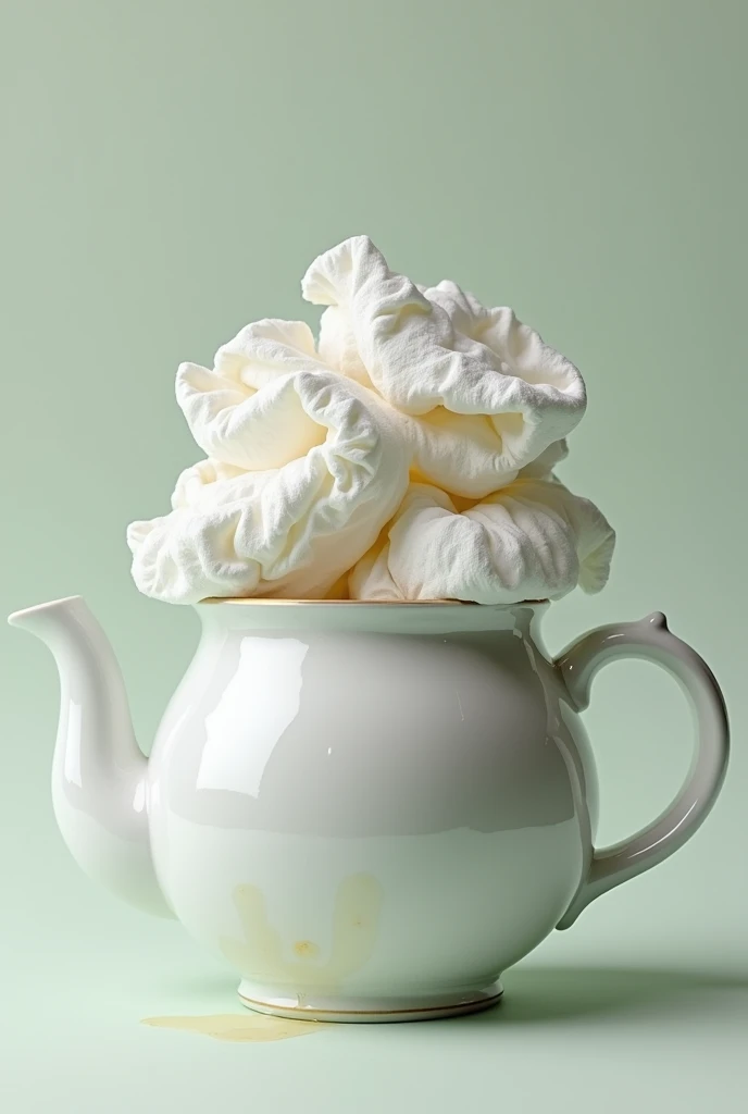 Teapot full of dirty disposable diapers