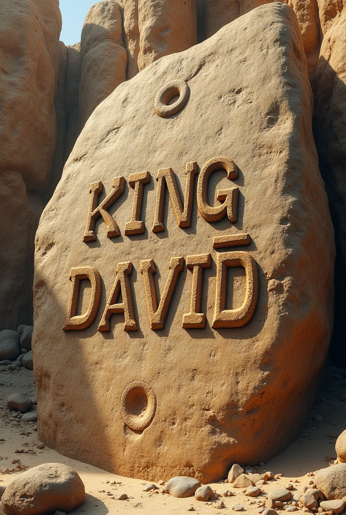 Create a sentence in the style of the Bronze Age spit on a rock with the name in Portuguese King David Channel The man after God's own heart