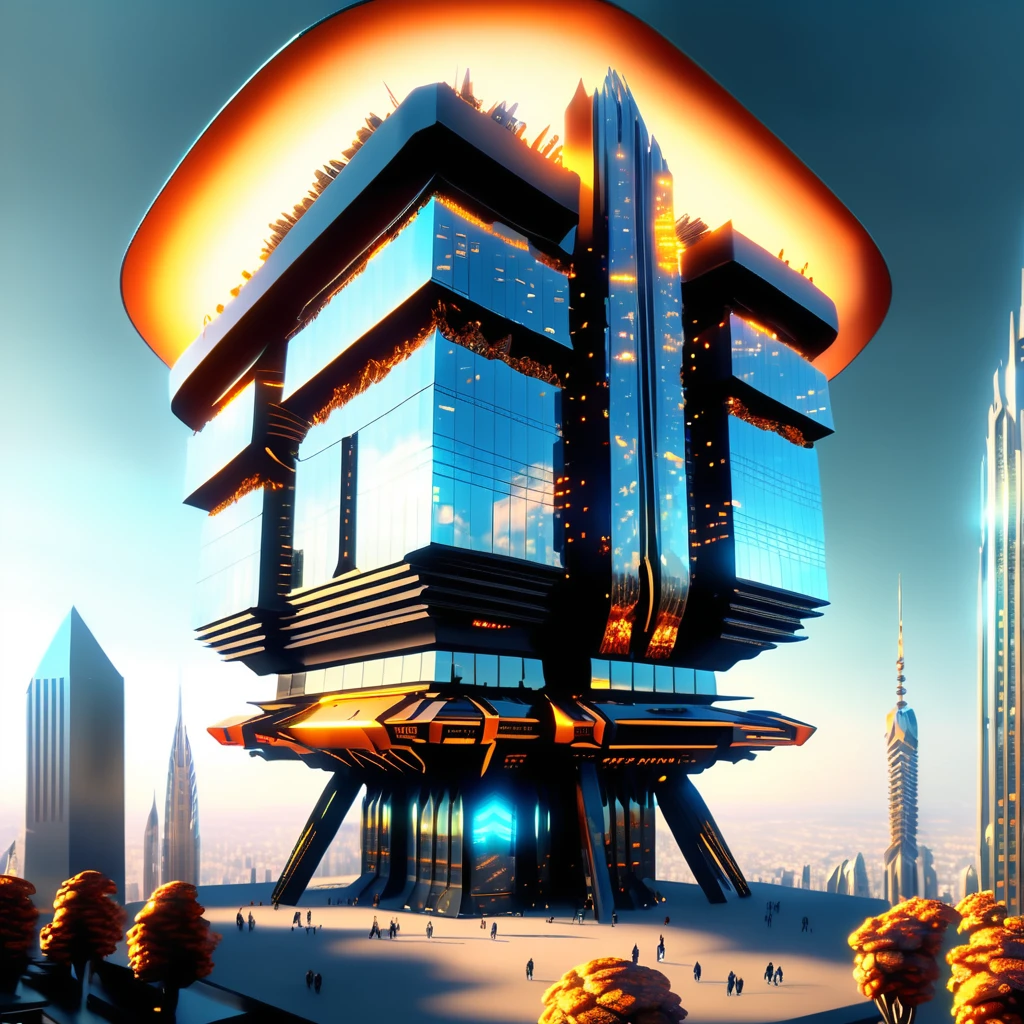 ((best qualityer)), ((work of art)), ((realisitic,digitl art)), (hyper detailled), skyscraper, no human, octane rendering, ray tracing, volumetric lighting, back-illuminated,rim lighting, 8k, HDR,