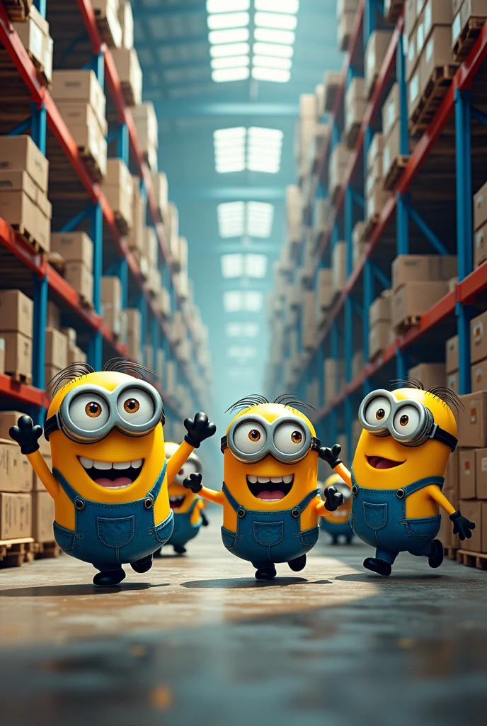The minions working in the car bearing parts warehouse.
