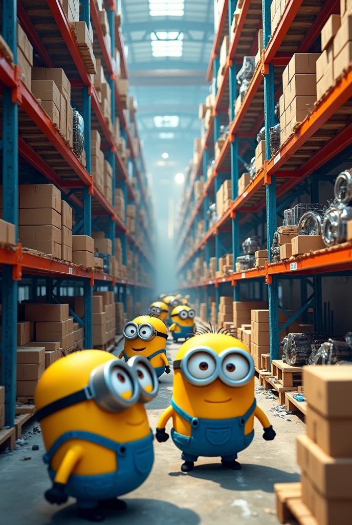 The minions working in the car bearing parts warehouse.