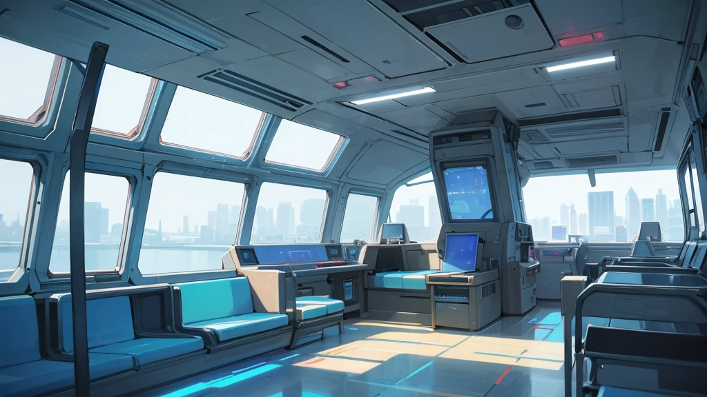make the inside of a spaceship, with benches and glass windows