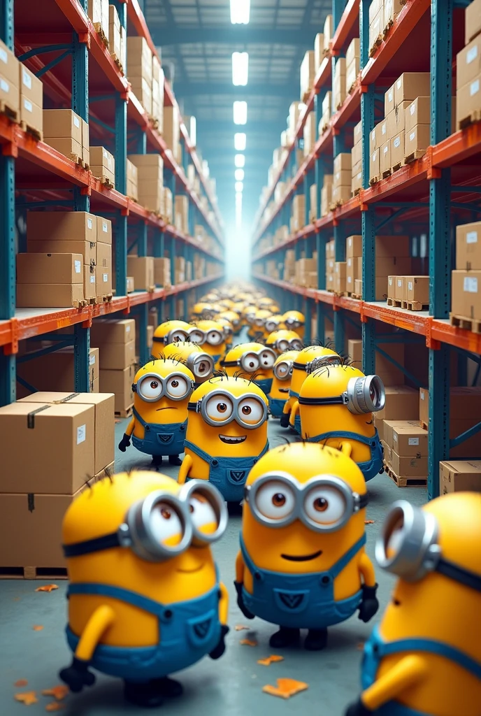 The minions working in the car bearing parts warehouse.