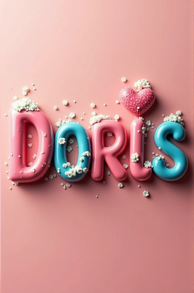 Make a picture of only 3D artistic letters that only says the complete word: “Doris” that is realistic and pretty colorful, that is not in italics