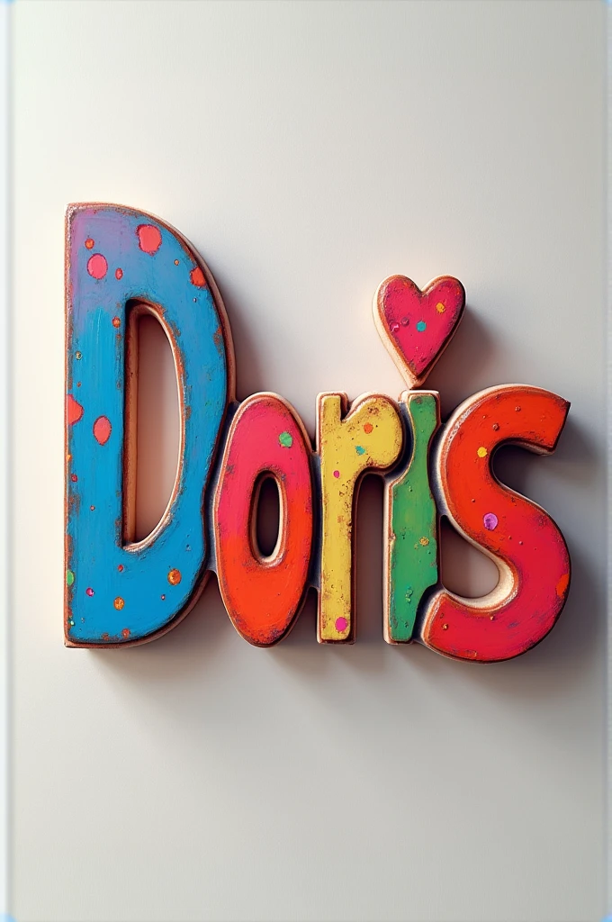 Make a picture of only 3D artistic letters that only says the complete word: “Doris” that is realistic and pretty colorful, that is not in italics