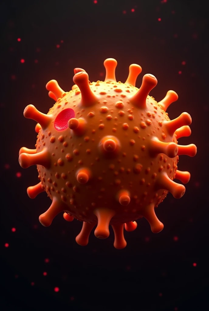 make me an orange virus animation with red spots