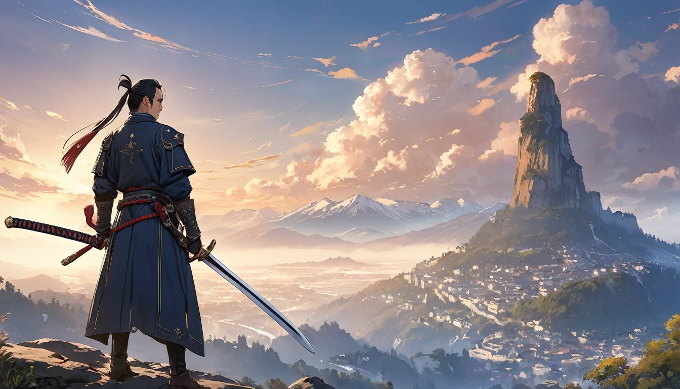 (masterpiece, Highest quality:1.2), Western Swordsman, alone、Nice views