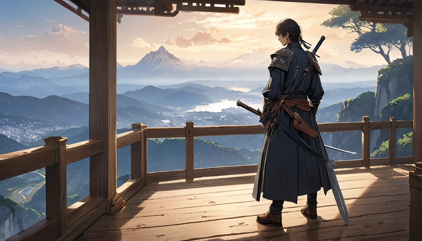 (masterpiece, Highest quality:1.2), Western Swordsman, alone、Nice views