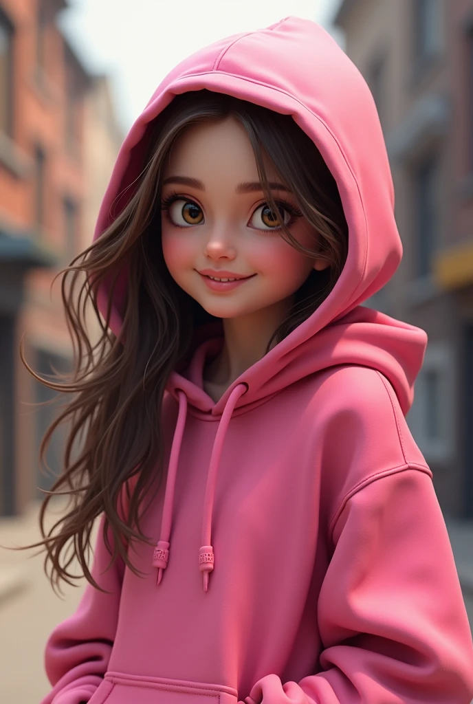 Pink hoodie girl