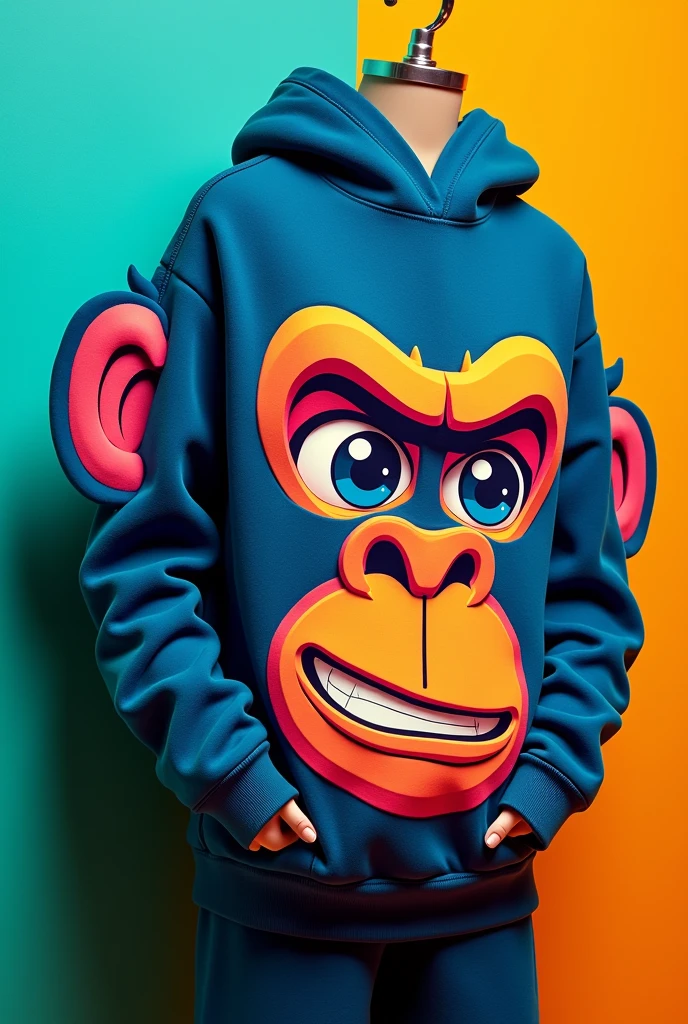 Youth clothing brand with bright colors and a gorilla image 