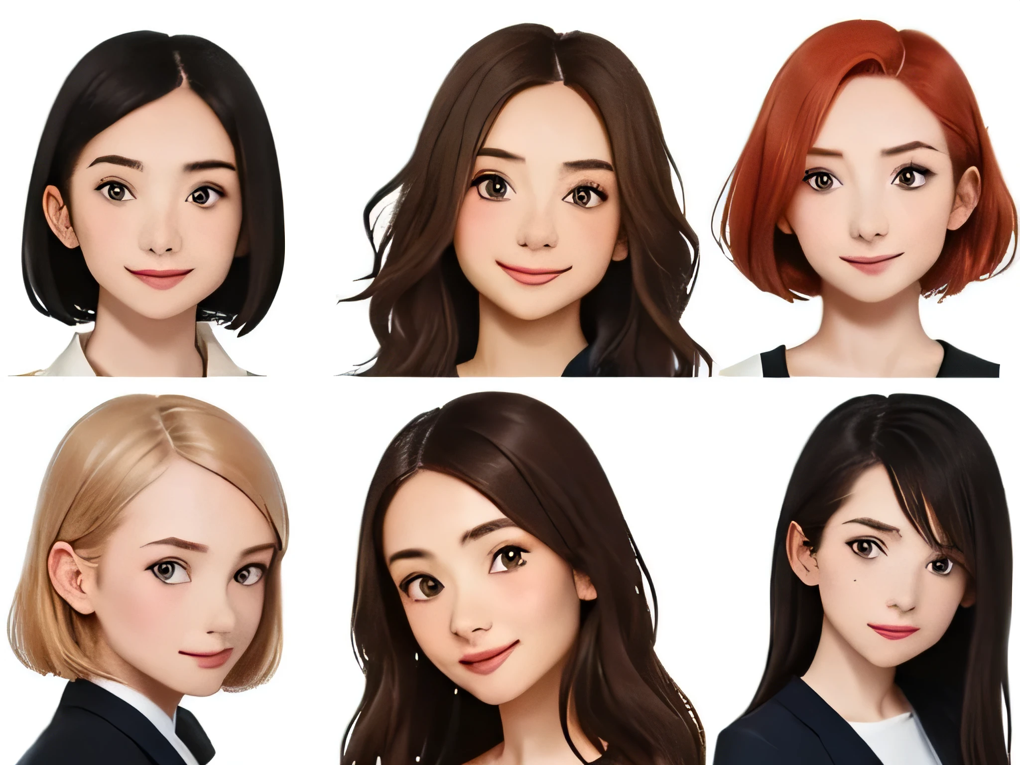 (Highest quality, masterpiece), A group photo of eight very unique and beautiful students, A variety of emotions, Various expressions, Stubborn pose, Different hair colors(There is only one redhead among them., Three Blondes, 2 brown hair、2 black haired people), Various Hair Styles, Different hair lengths, Different eye colors, Various body types, Different breast sizes, (There is definitely one flat chested Asian brunette + One muscular woman with short blonde hair + 1 long-haired redhead girl + 1 brunette hippie with braids + 1 Brown hair and flat chest + 1 short, curvy woman with brown hair), Graduation Photo Album, Beautiful Face, Upper Body