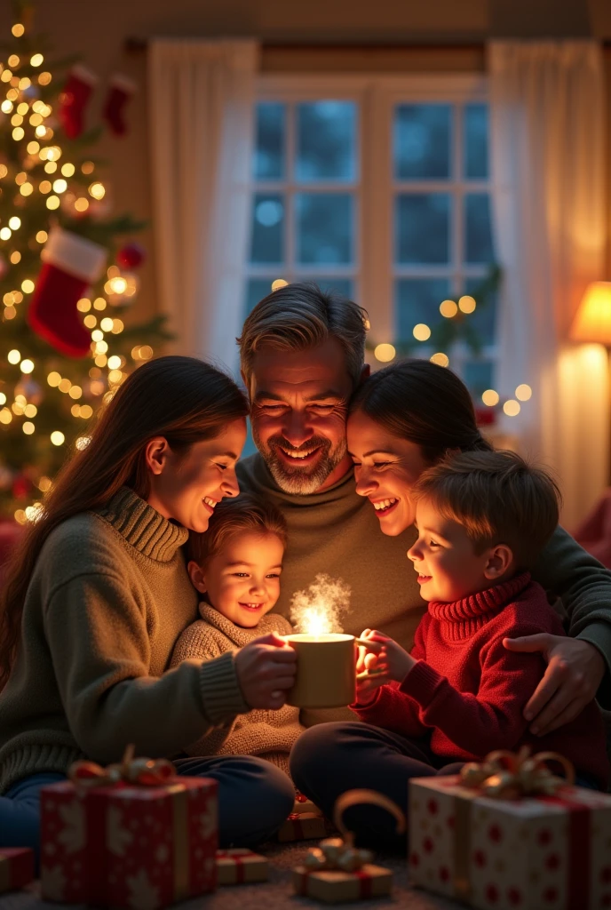 Employee spending Christmas with his family 