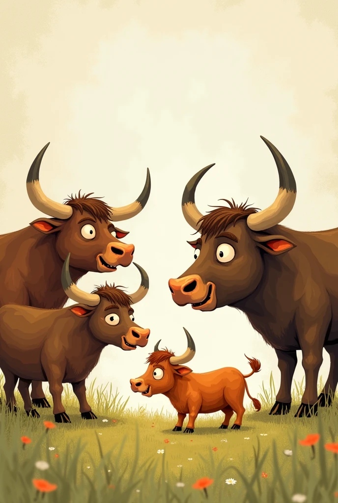 Little bulls making fun of rorro little bull to color