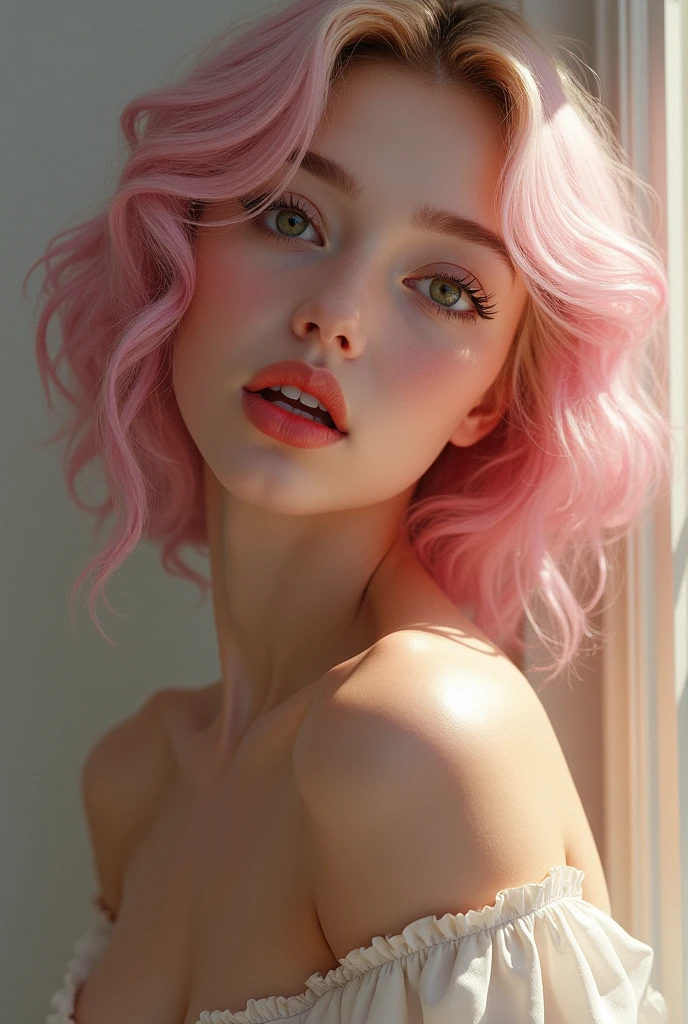 with pink and blonde pussy