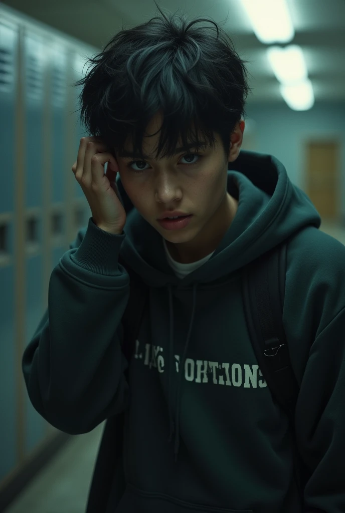 Sad teenager at school

