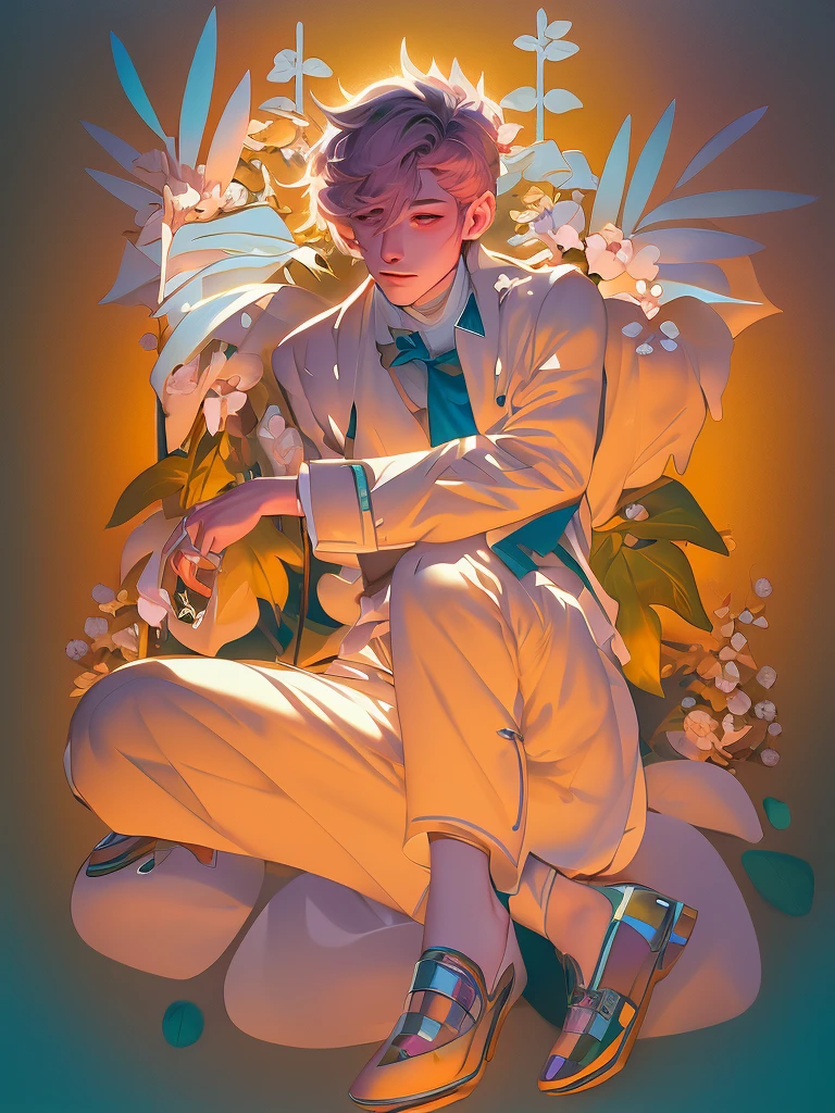 anime art nouveau, the non-binary deity of spring, loish |, dreamy psychedelic anime, a maid in a magical forest, dreamy illustration, soft anime illustration, inspired by Victor Mosquera, sh, in style of digital illustration, anime graphic illustration, inspired by Asaf Hanuka,masterpiece, best quality, (extremely detailed CG unity 8k wallpaper), (best quality), (best illustration), (best shadow), absurdres, realistic lighting, (Abyss), beautiful detailed glow,vapourwave,90s vibes