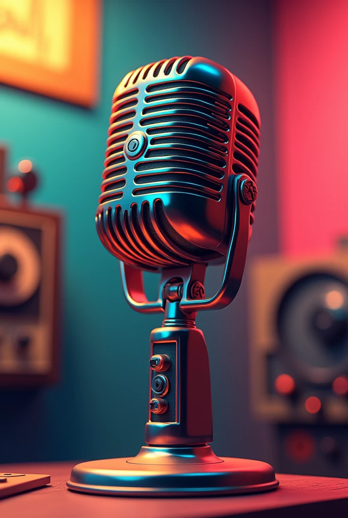 I need for my new tiktok account, which will be focused on videos in the style of old-fashioned radio, a profile picture or a photo for the account, It will be called JUST AS YOU HEARED. It should be colorful and able to attract the attention of young people, but it should be simple like that microphone. 

