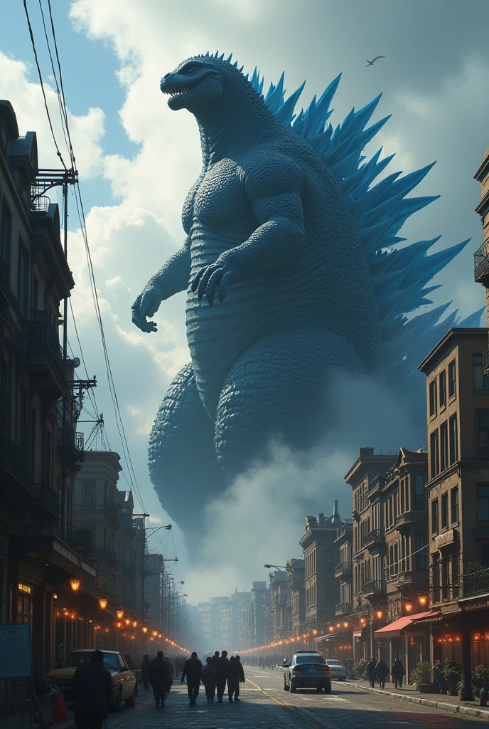Godzilla is in a city