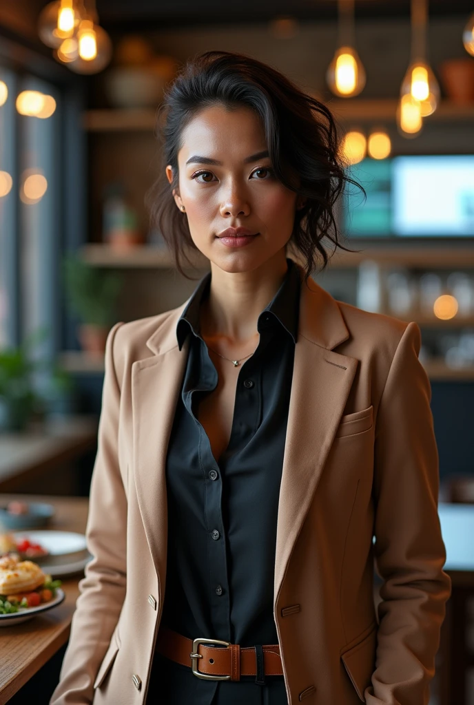 A man or woman representing a virtual gastronomic tasting and experience platform company