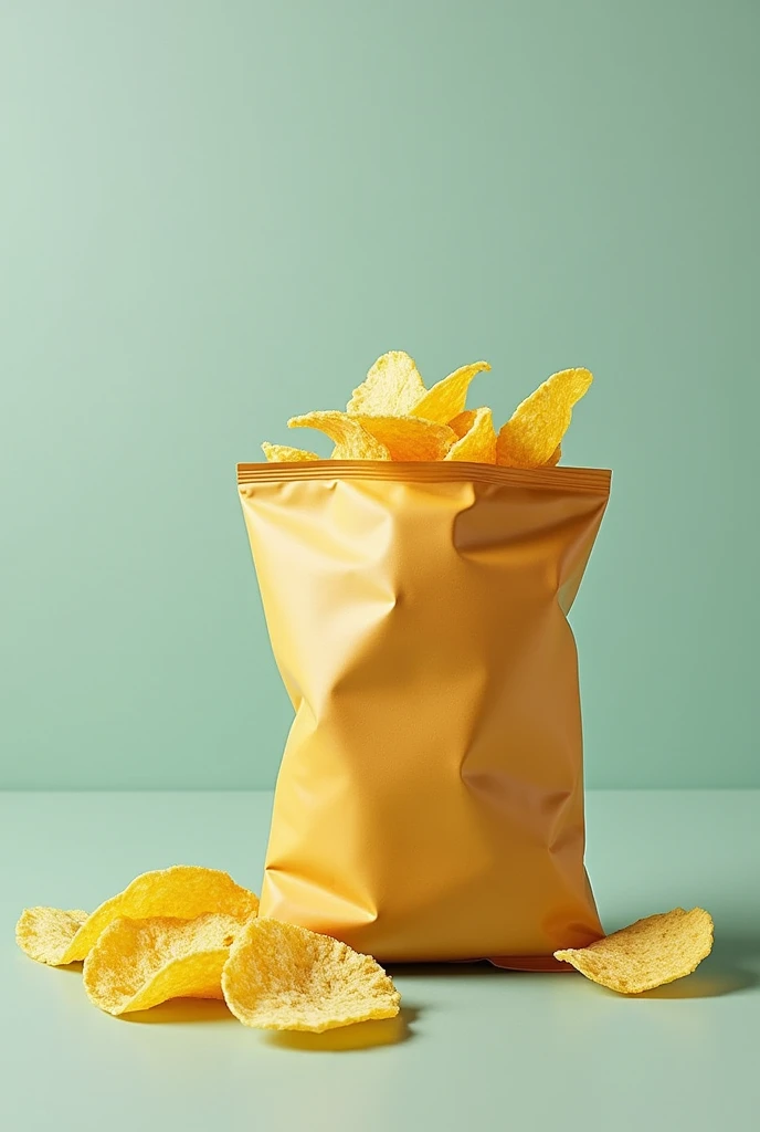 Create an innovative and eco-friendly potato chip packaging, that does not exist on the market and that optimizes space in transportation