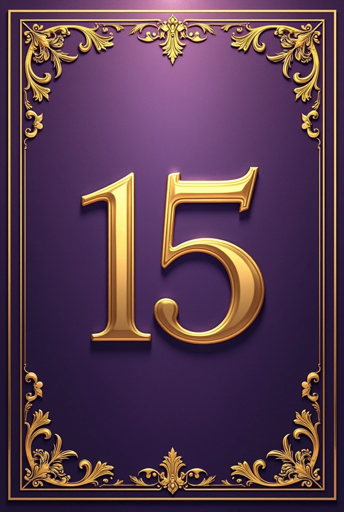 Luxury 15th birthday invitation with nothing written in lilac purple and gold colors (predominant lilac and gold)