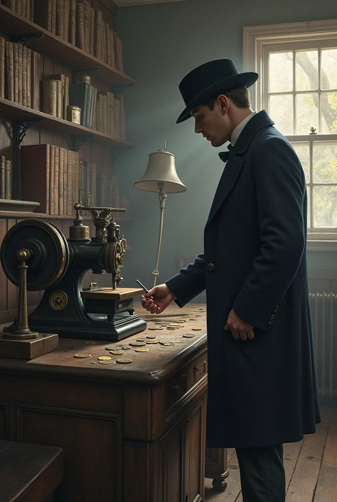 April 1883 Victor Hatherley, a young engineer, He is hired by a man named Stark to inspect a machine in an isolated house.. Upon discovering that the machine counterfeit coins, Hatherley is attacked and loses his thumb, but manages to escape. Go to Sherlock Holmes, Who discovers the counterfeiting operation. However, When the police arrive, The criminals destroy the house and consequently escape..