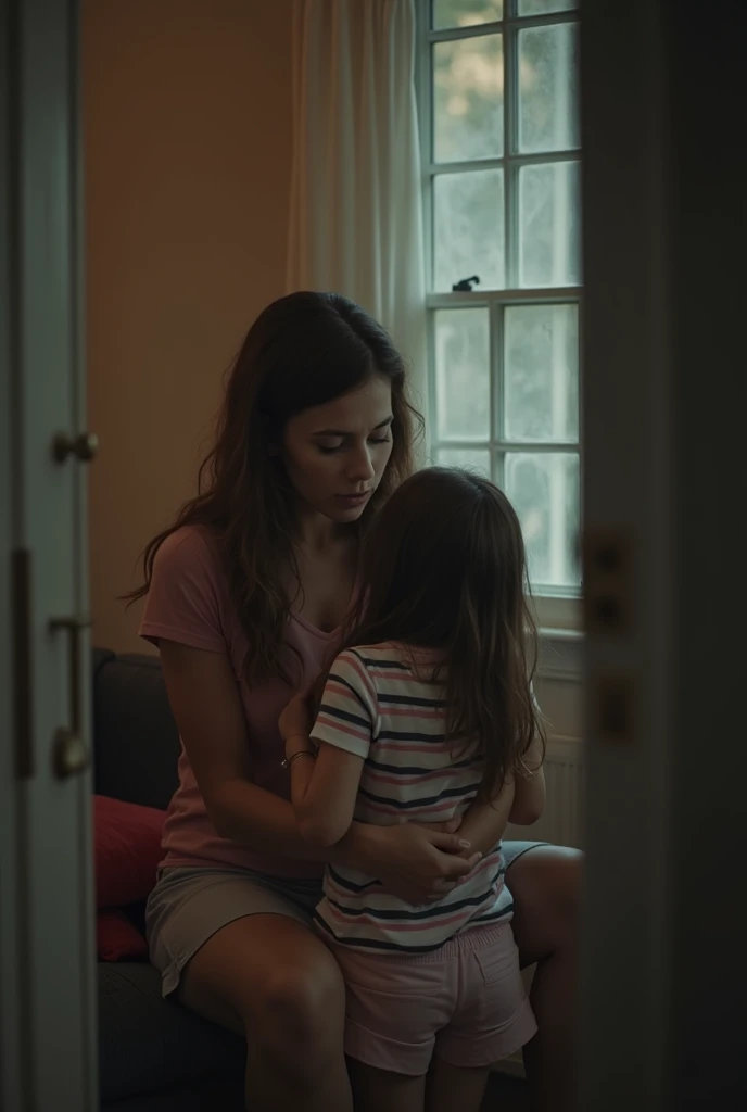A mother and her 5 year old daughter at home. Scary vibe