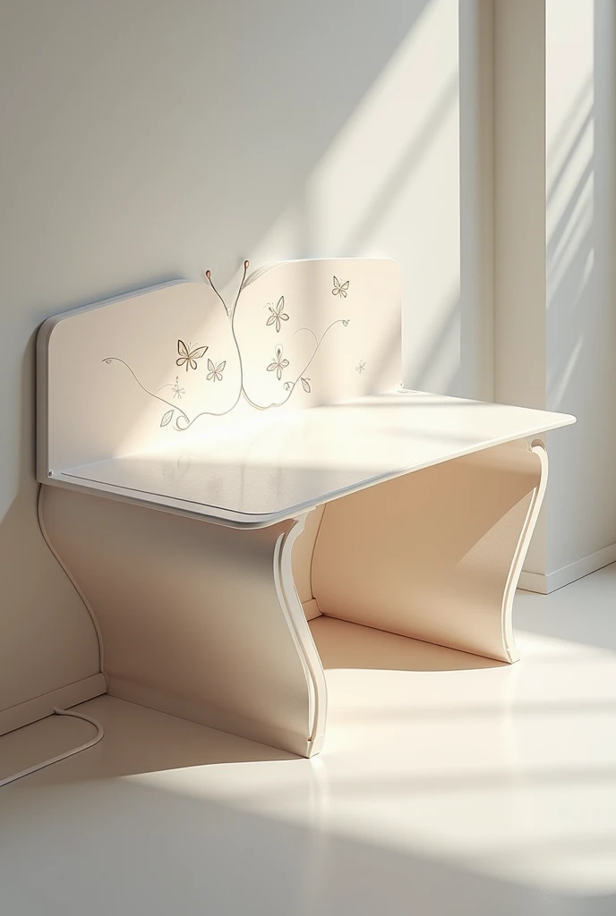 A light-colored butterfly gaming desk