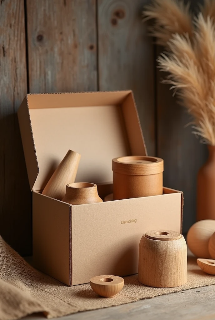 Box packaging for wood products