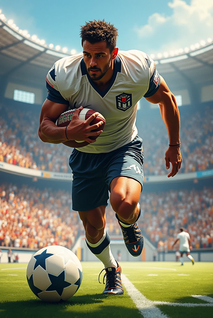 draw a picture of a football sportsman 