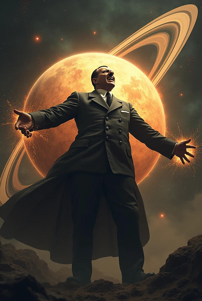 Adolf Hitler destroying the planet Saturn