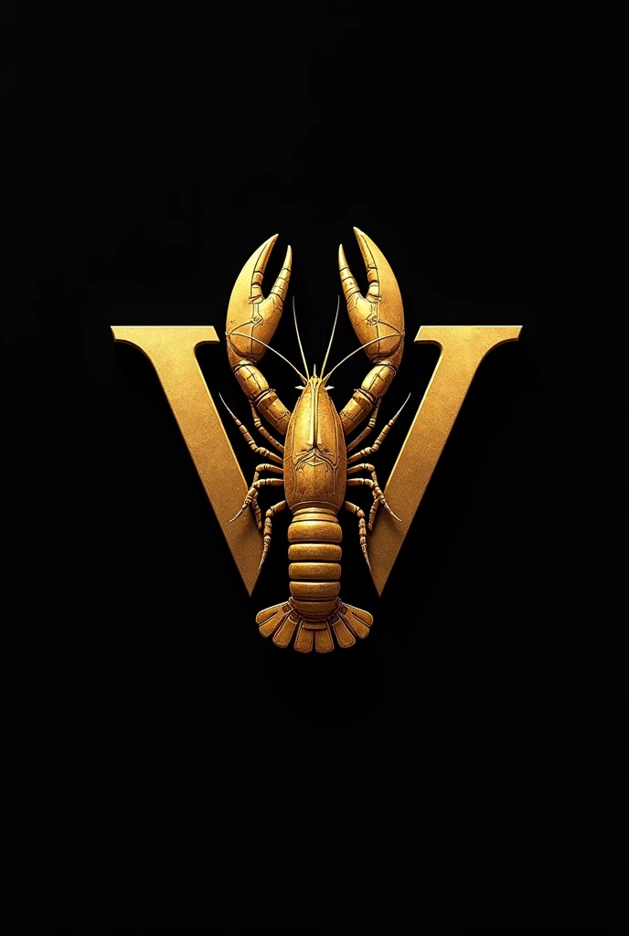 Logo with the letters WILC strategically combined, cell phone repair style , black background gold letters Combine with a lobster