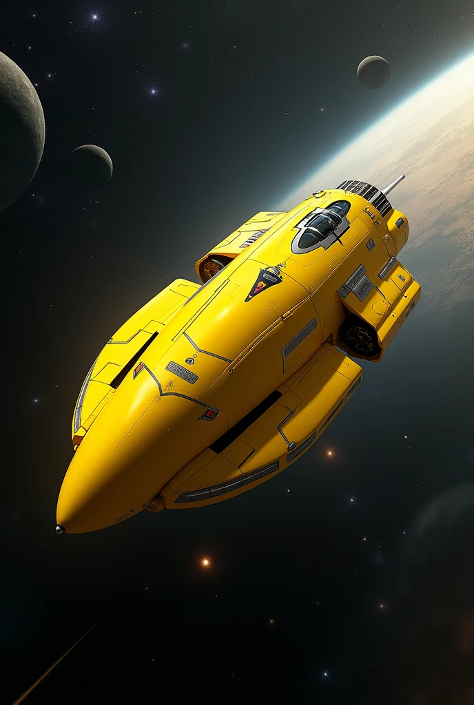 Yellow capsule-type spaceship,