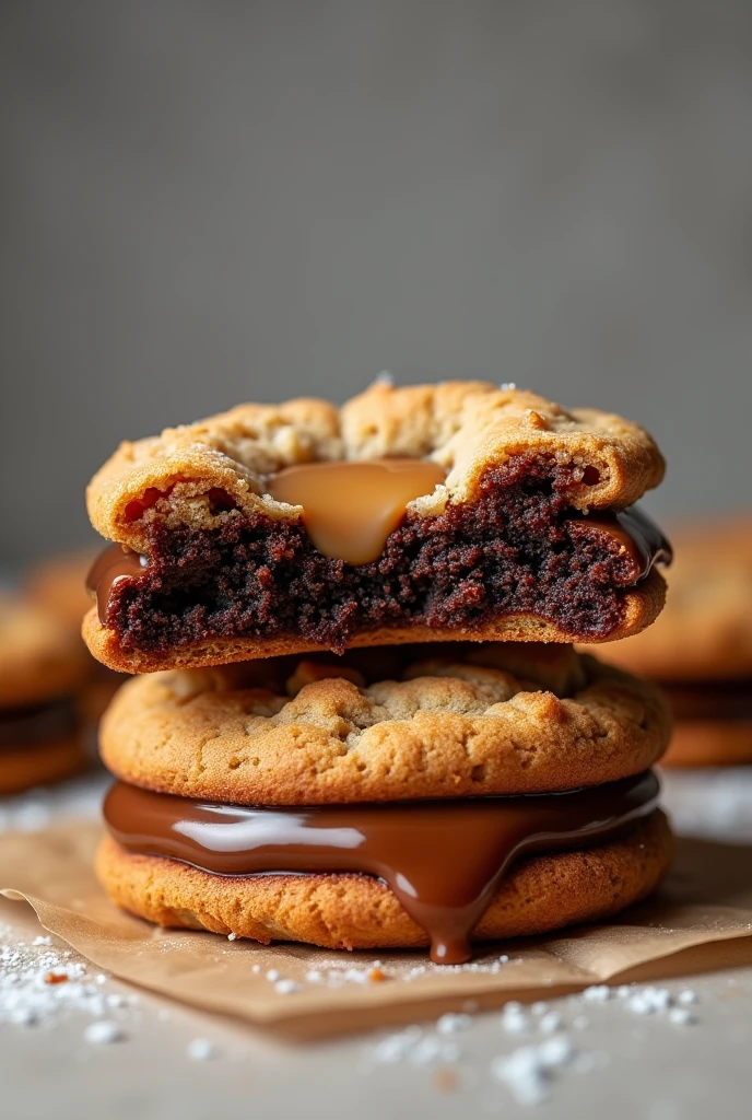 A photo of a delicious brookie on a photography set