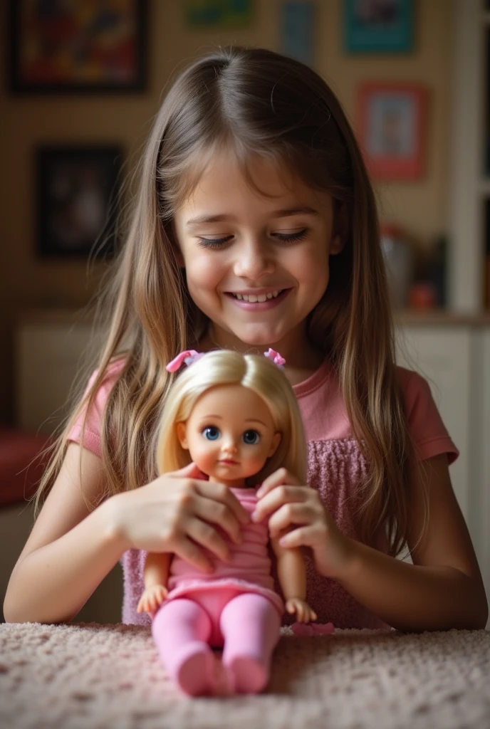 On her daughter's 6th birthday her daughter's eyes sparkled with joy when she unwrapped the doll. Scary vibe 