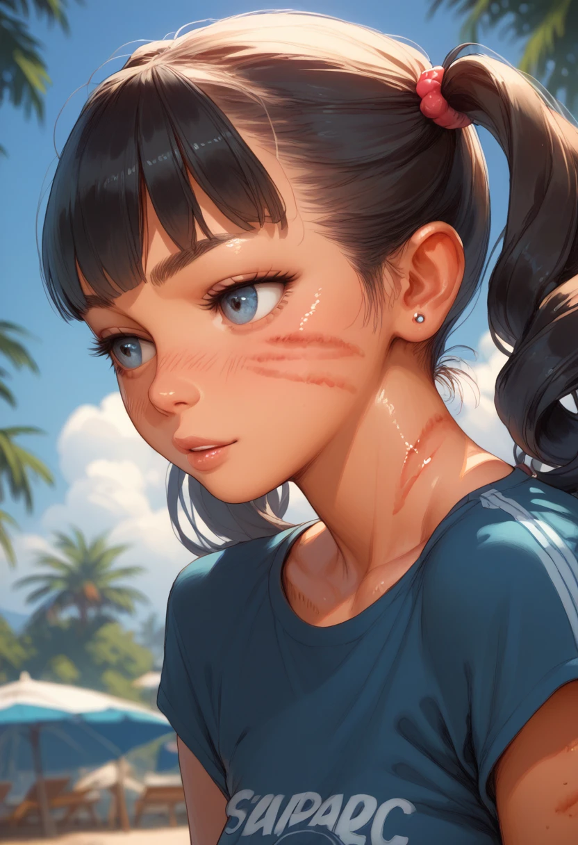 Sunburn mark、Twin tails