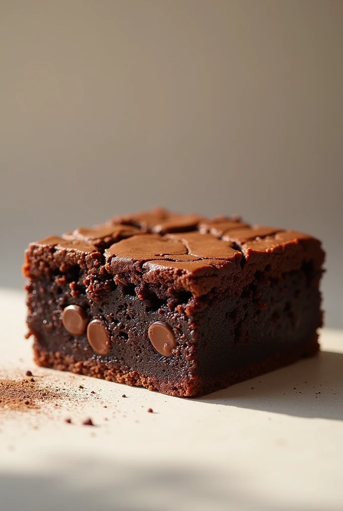 A photo of a delicious brookie-flavored brownie on a photography set