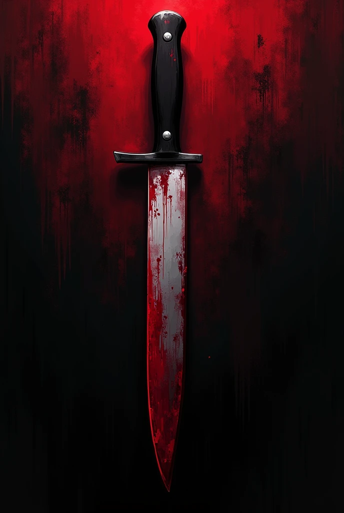 Bloody knife in red and black background anime