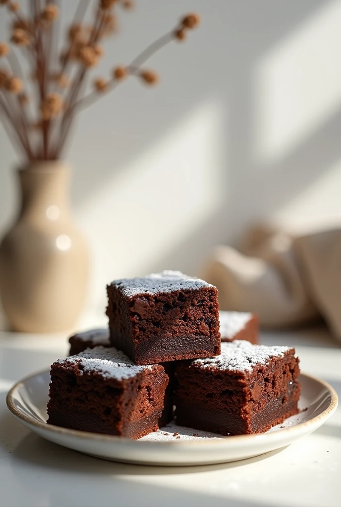 A photo of some delicious brownies in a cute studio