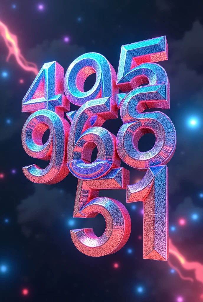 Write 495 958 56 51 in 4D with colorful letters