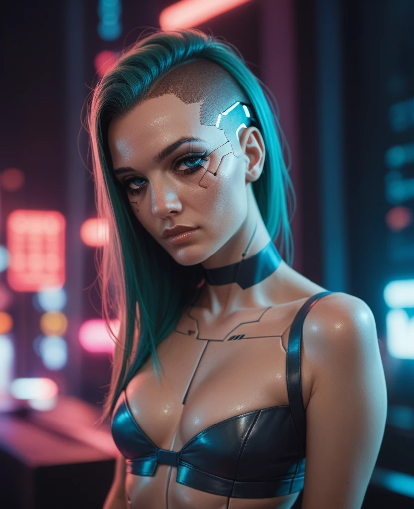 Artwork of beautiful cyberpunk y girl, ((cybernetic)), ((cyberpunk)), sexyberpunk girl