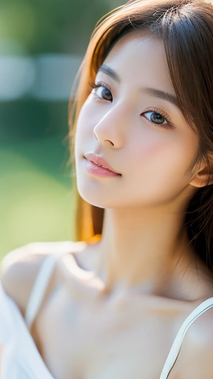 lens: 135mm f1.8, (Highest quality), (Beautiful 20 year old Japanese girl), (Moisturized lips), Narrow eyes, double eyelid, Delicate clavicle, Flat Chest , I&#39;m ashamed of my smallness, Underdeveloped breasts, smile, (Spotted sunlight: 1.2), Professional Lighting, (Petite figure), (Sunburned skin: 0.2), Full body photo, Full Body Focus, (Standing posture)、A proper honor student、Slender body、(Completely naked、nude:1.5)、boyish, Putting very short hair into a ponytail、Stylish white bedroom、Ribbon on chest、Sweep all your hair back、Crouching with rope、Round 1,(((Completely naked))),  The gesture of taking off the bikini