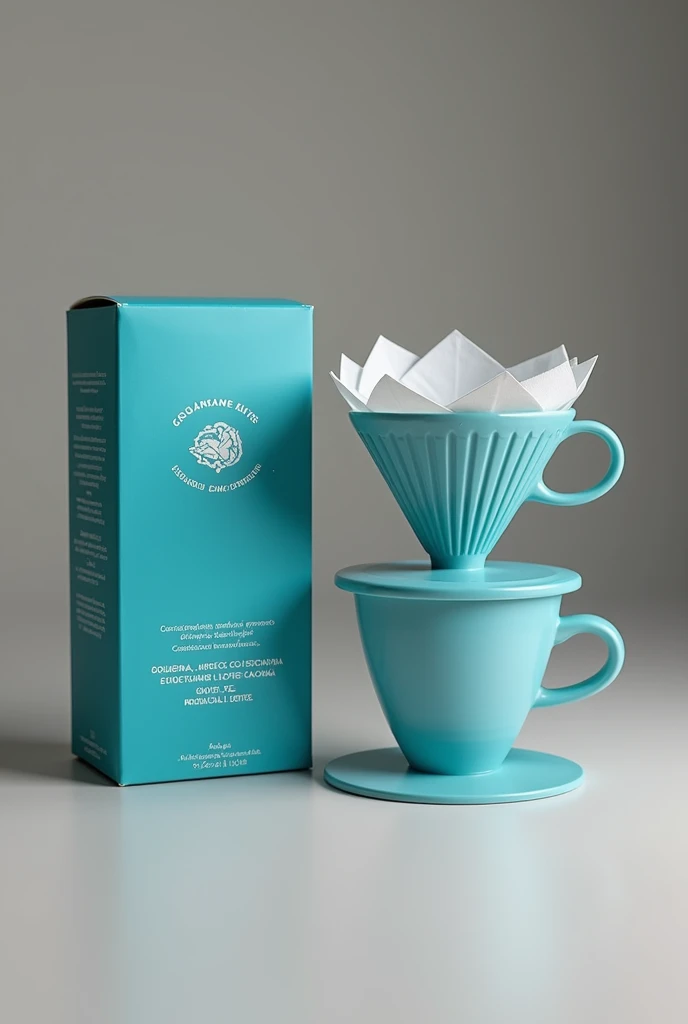 Blue packaging in Portuguese for individual reusable and sustainable coffee filter
